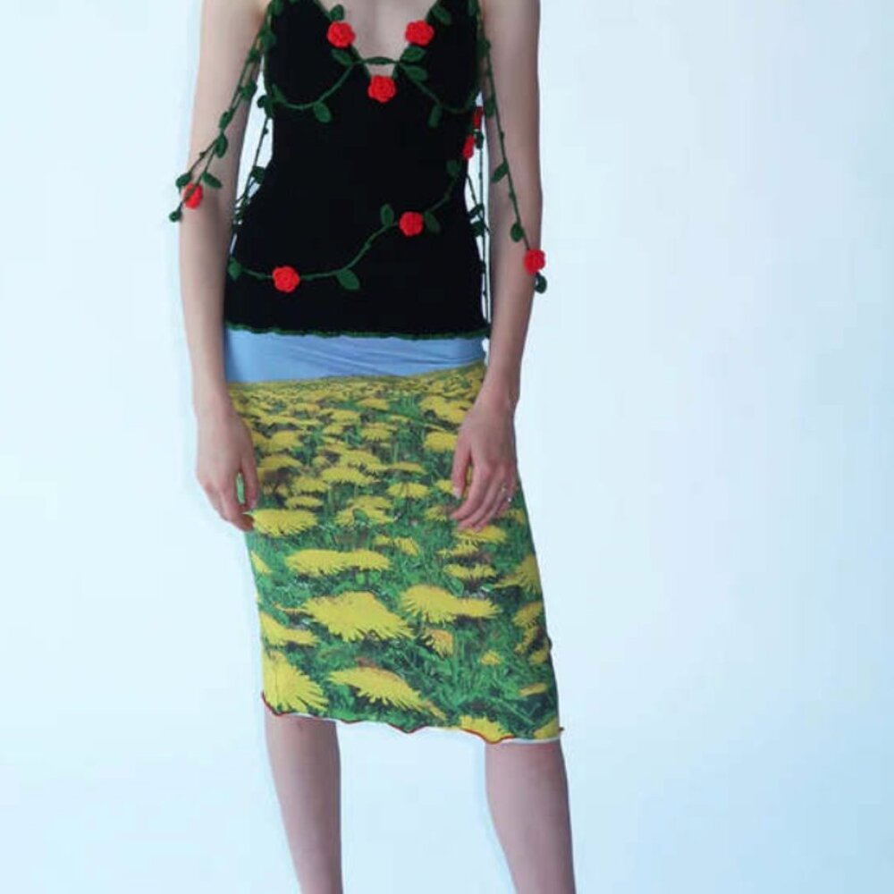Tyler McGillivary "Somewhere" skirt in dandelion print